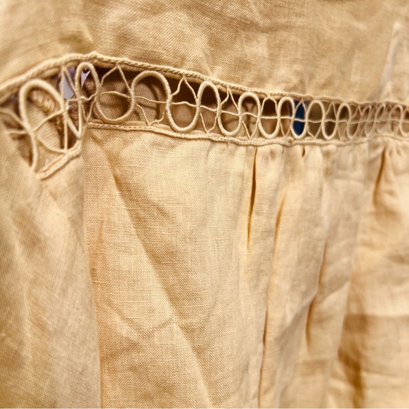 Boteh Linen Yellow Crop Top - Picture 7 of 8